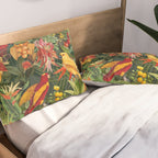 Midnight Jungle Parrots Tropical Paradise Pillow Sham Gallery Image 2