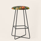 Midnight Jungle Parrots Tropical Paradise Stool Gallery Image 1