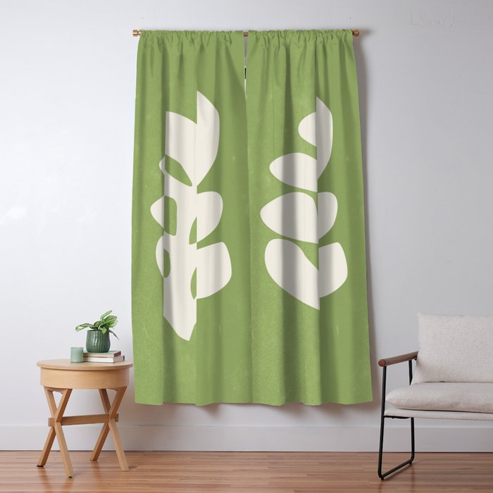 Forest Green Leaf: Matisse Paper Cutouts V Window Curtain Gallery Image 5