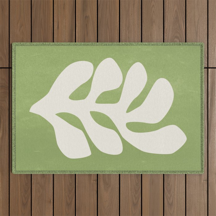 Forest Green Leaf: Matisse Paper Cutouts V Outdoor Rug Gallery Image 1
