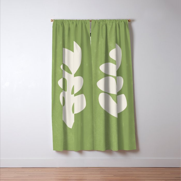 Forest Green Leaf: Matisse Paper Cutouts V Window Curtain Gallery Image 3