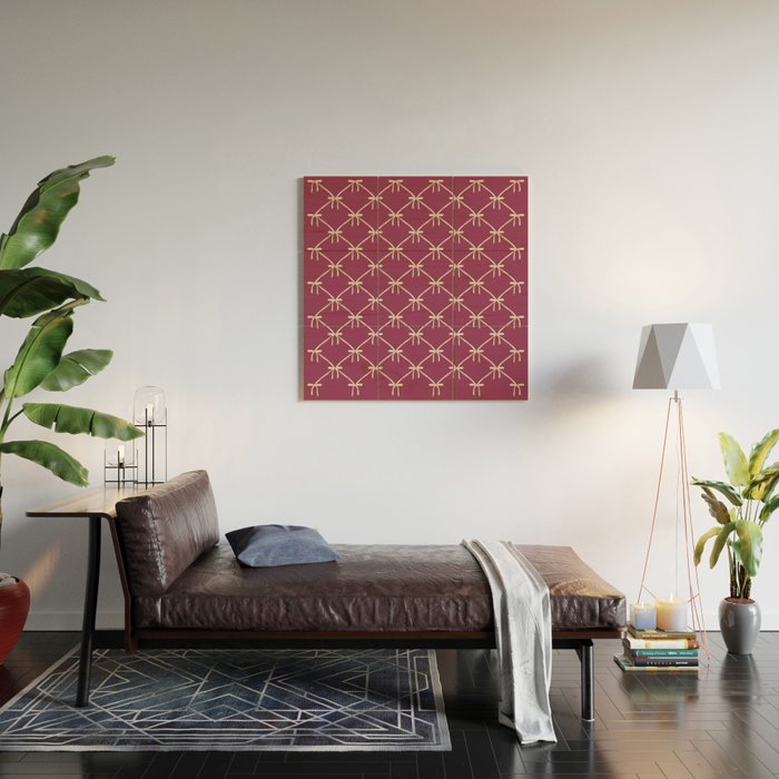 Bows & Ribbons Pattern XXXIII Plum Purple Wood Wall Art Gallery Image 2