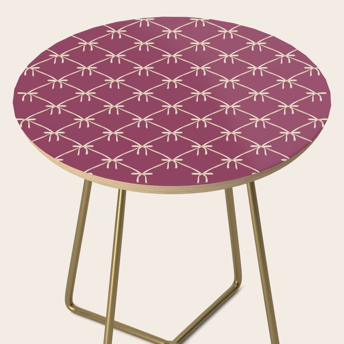 Bows & Ribbons Pattern XXXIII Plum Purple Side Table Gallery Image 2