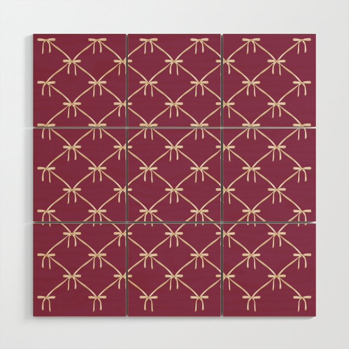 Bows & Ribbons Pattern XXXIII Plum Purple Wood Wall Art Gallery Image 1