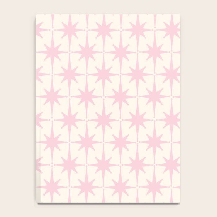 Midcentury Modern Atomic Starburst Pattern in Pale Pink and Light Cream Notebook Gallery Image 4