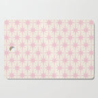 Midcentury Modern Atomic Starburst Pattern in Pale Pink and Light Cream Cutting Board Gallery Image 1
