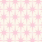 Midcentury Modern Atomic Starburst Pattern in Pale Pink and Light Cream Coffee Mug Gallery Image 2