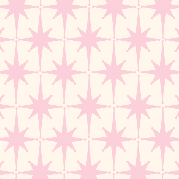 Midcentury Modern Atomic Starburst Pattern in Pale Pink and Light Cream Coffee Mug Gallery Image 2