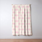 Midcentury Modern Atomic Starburst Pattern in Pale Pink and Light Cream Window Curtain Gallery Image 3