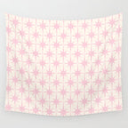 Midcentury Modern Atomic Starburst Pattern in Pale Pink and Light Cream Wall Tapestry Gallery Image 4