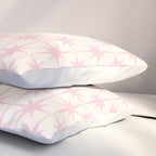 Midcentury Modern Atomic Starburst Pattern in Pale Pink and Light Cream Pillow Sham Gallery Image 3