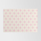 Midcentury Modern Atomic Starburst Pattern in Pale Pink and Light Cream Rug Gallery Image 2