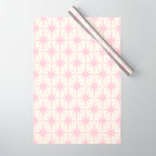 Midcentury Modern Atomic Starburst Pattern in Pale Pink and Light Cream Wrapping Paper Gallery Image 1