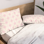 Midcentury Modern Atomic Starburst Pattern in Pale Pink and Light Cream Pillow Sham Gallery Image 2