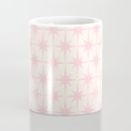 Midcentury Modern Atomic Starburst Pattern in Pale Pink and Light Cream Coffee Mug Gallery Image 4