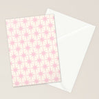 Midcentury Modern Atomic Starburst Pattern in Pale Pink and Light Cream Stationery Card Gallery Image 2