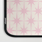 Midcentury Modern Atomic Starburst Pattern in Pale Pink and Light Cream Laptop Sleeve Gallery Image 3