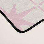 Midcentury Modern Atomic Starburst Pattern in Pale Pink and Light Cream Desk Mat Gallery Image 4