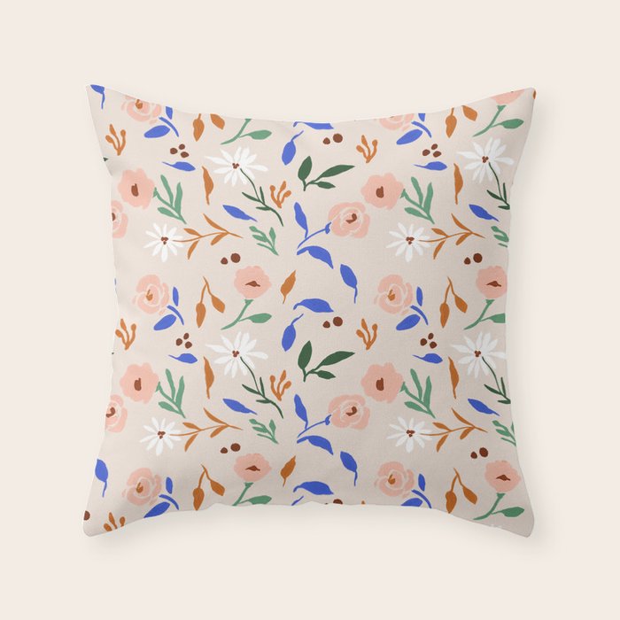 Tulum Floral Throw Pillow Gallery Image 1