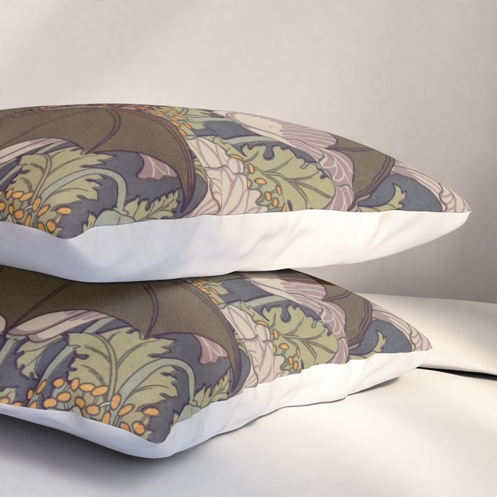 Vintage Art Deco Bat and Flowers Pillow Sham Gallery Image 3