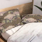 Vintage Art Deco Bat and Flowers Pillow Sham Gallery Image 2
