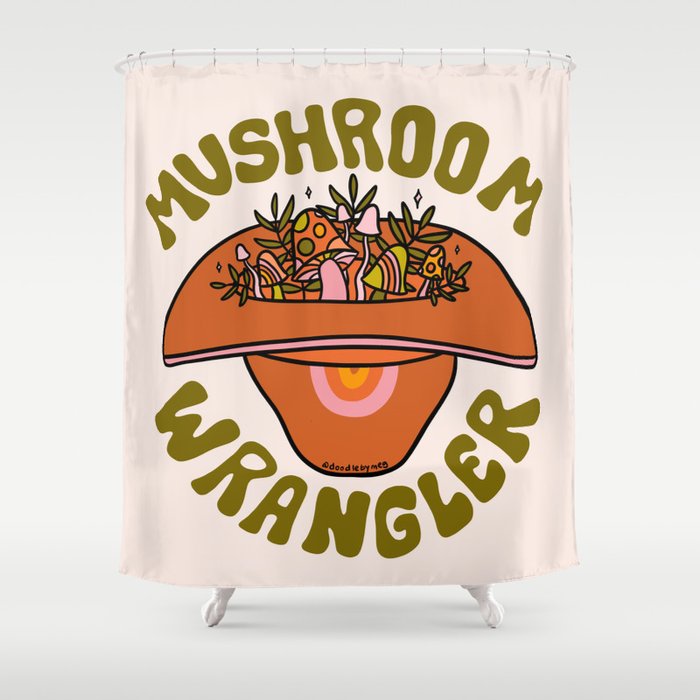 Mushroom Wrangle Shower Curtain Gallery Image 1