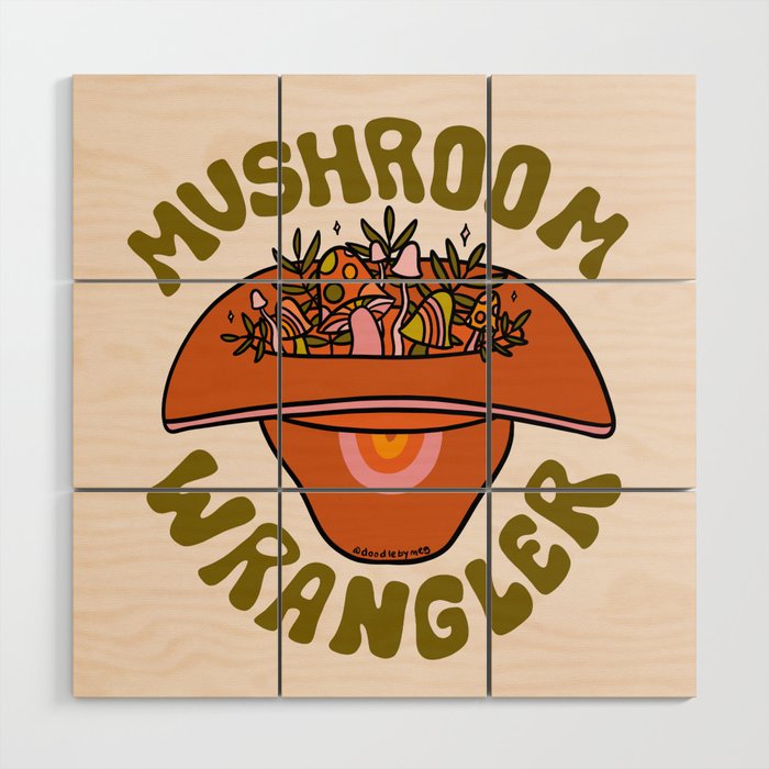 Mushroom Wrangle Wood Wall Art Gallery Image 1