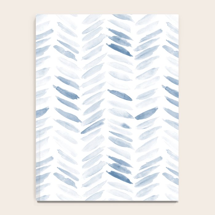 Denim blue watercolor chevron - painted herringbone  Notebook Gallery Image 4