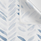 Denim blue watercolor chevron - painted herringbone  Wall Tapestry Gallery Image 3