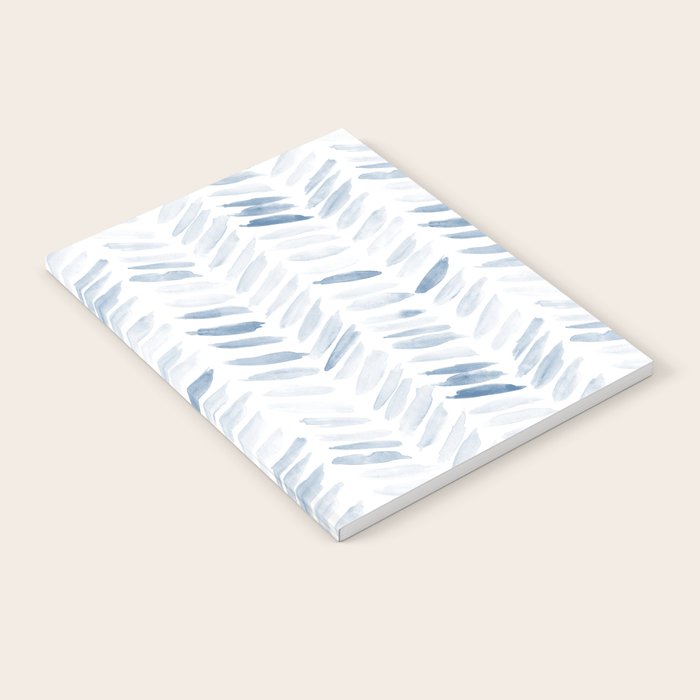 Denim blue watercolor chevron - painted herringbone  Notebook Gallery Image 2