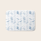 Denim blue watercolor chevron - painted herringbone  Bath Mat Gallery Image 1