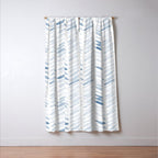 Denim blue watercolor chevron - painted herringbone  Window Curtain Gallery Image 3