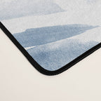 Denim blue watercolor chevron - painted herringbone  Desk Mat Gallery Image 4