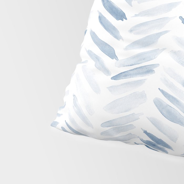 Denim blue watercolor chevron - painted herringbone  Pillow Sham Gallery Image 4