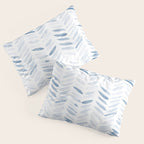 Denim blue watercolor chevron - painted herringbone  Pillow Sham Gallery Image 3