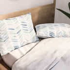 Denim blue watercolor chevron - painted herringbone  Pillow Sham Gallery Image 2