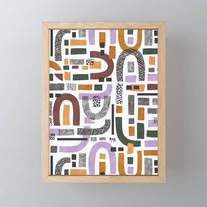 Shapes and animal print C Mini Art Print Gallery Image 1