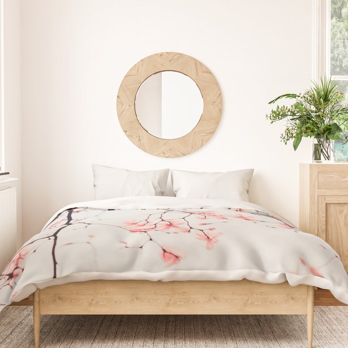 Magnolia Flowers - Pink spring blossoms Duvet Cover Gallery Image 3