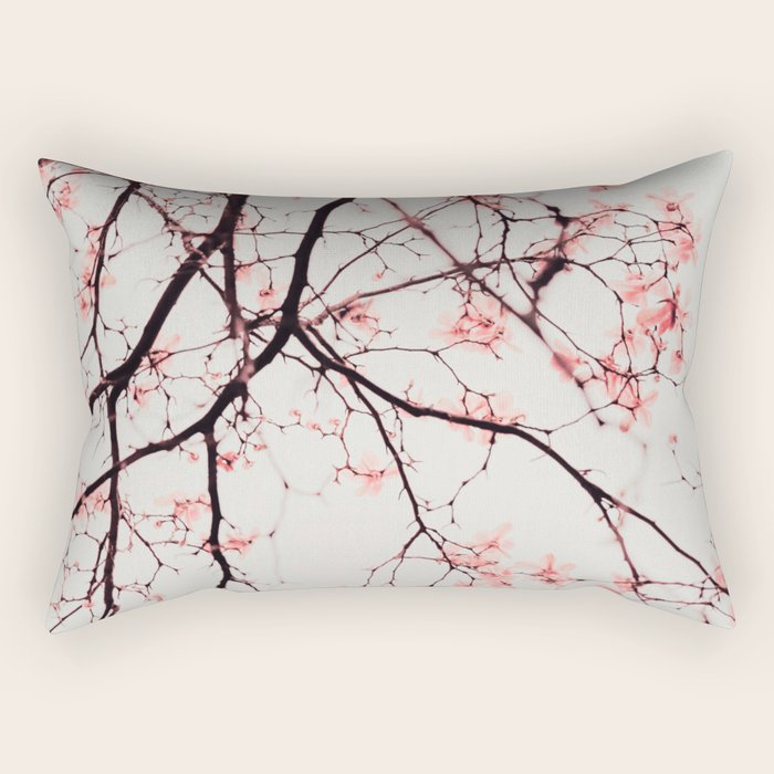 Magnolia Flowers - Pink spring blossoms Rectangular Pillow Gallery Image 1