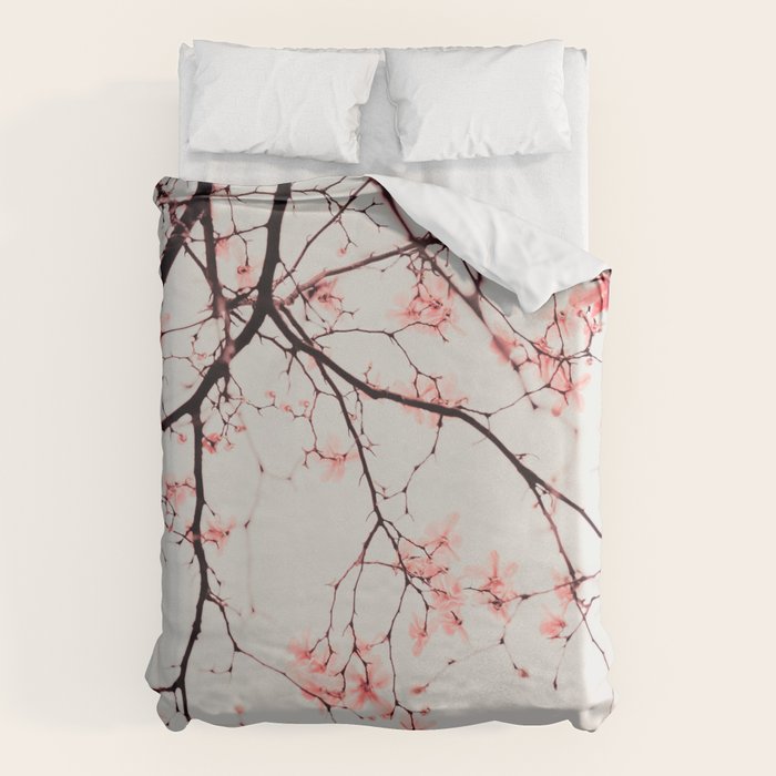 Magnolia Flowers - Pink spring blossoms Duvet Cover Gallery Image 1