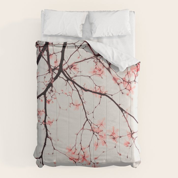 Magnolia Flowers - Pink spring blossoms Comforter Gallery Image 6