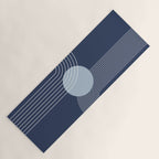 Geometric Lines in night Blue 10 (Rainbow and Sun Abstract) Yoga Mat Gallery Image 1
