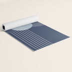 Geometric Lines in night Blue 10 (Rainbow and Sun Abstract) Yoga Mat Gallery Image 2