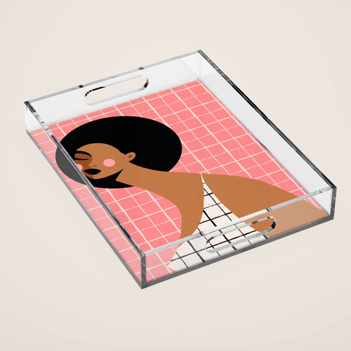 Grid Locked Goddess Acrylic Tray Gallery Image 1