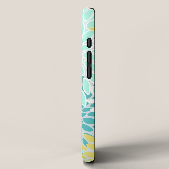 Floral Prints, Teal, Turquoise and Yellow iPhone Case Gallery Image 2