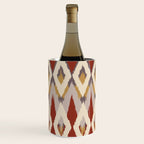 Boho Geometric, Ikat Pattern, Red, Blue, Yellow Wine Chiller Gallery Image 1