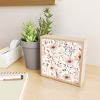 Watercolor Field Flowers and Leaves Pink Blush Cream All Over Mini Art Print Gallery Image 2