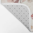Watercolor Field Flowers and Leaves Pink Blush Cream All Over Bath Mat Gallery Image 2