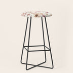 Watercolor Field Flowers and Leaves Pink Blush Cream All Over Stool Gallery Image 1