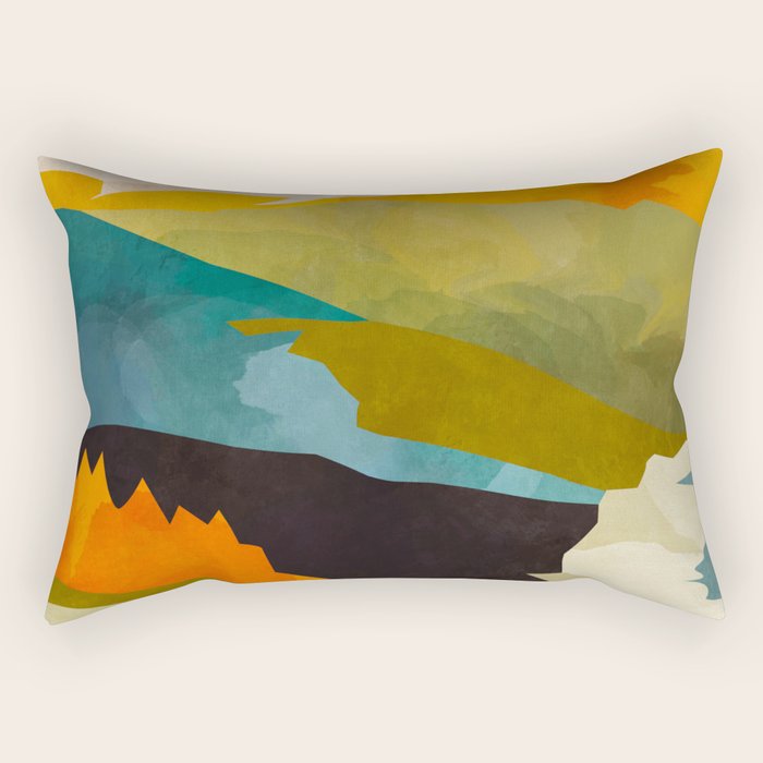 landscape mountains abstract minimal art Rectangular Pillow Gallery Image 1